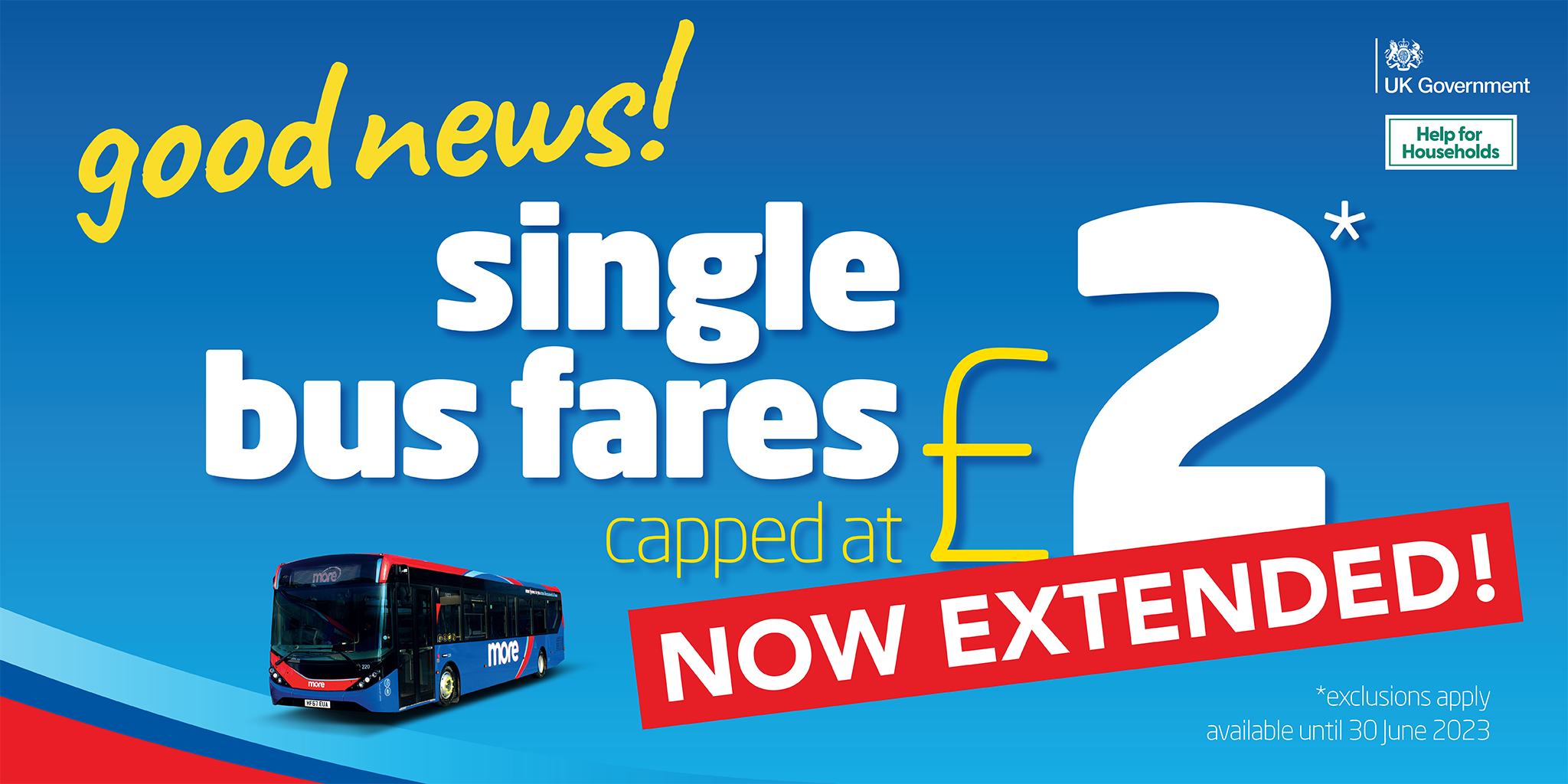 Great news! The £2 single journey initiative has been extended once again